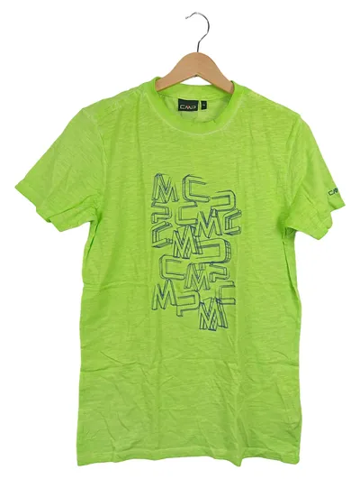 CMP Kinder T-Shirt Gr. 176 Grün Sportlich Logo-Print Baumwolle
