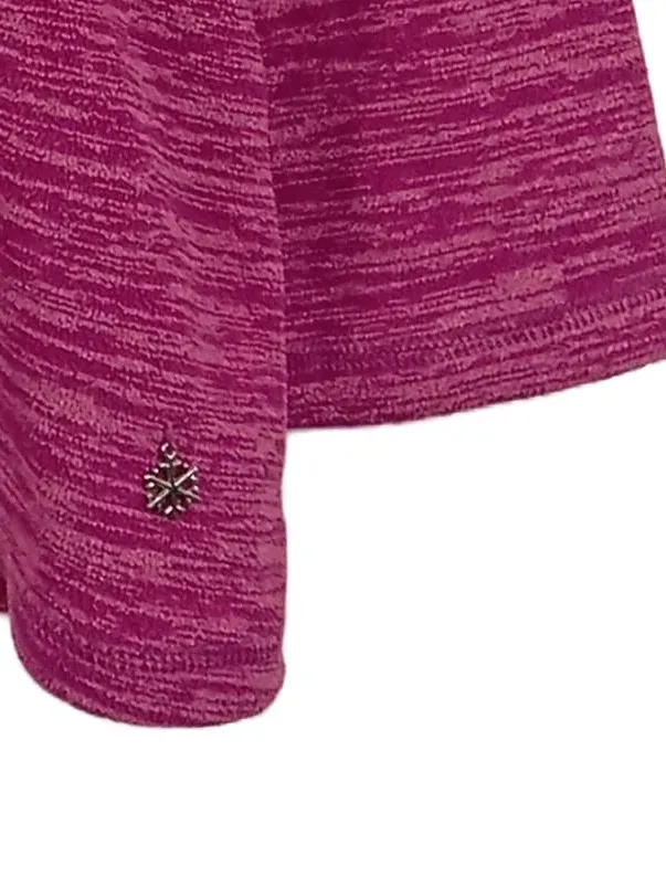 Ulla Popken Damen Fleecejacke Gr. 50/52 Pink Meliert Reißverschluss 2