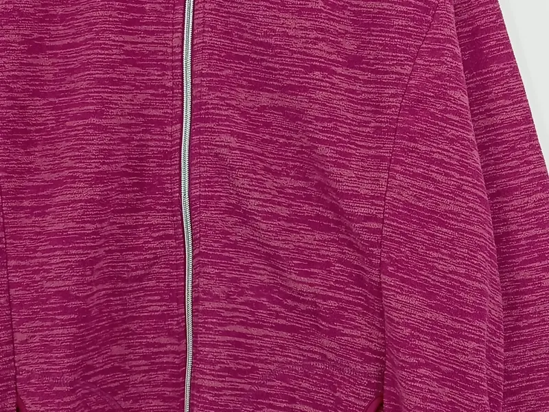 Ulla Popken Damen Fleecejacke Gr. 50/52 Pink Meliert Reißverschluss 3