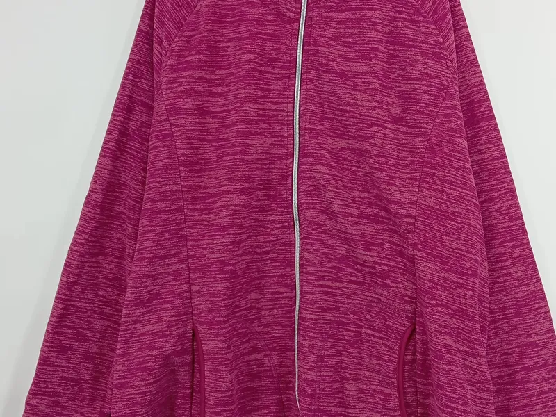 Ulla Popken Damen Fleecejacke Gr. 50/52 Pink Meliert Reißverschluss 4