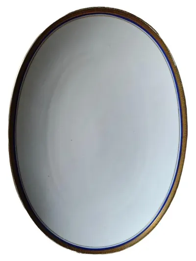 Thomas Germany Servierplatte Oval Goldrand Blau 28x20 cm Porzellan