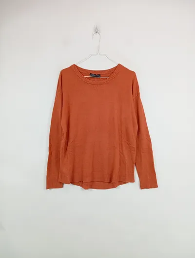 Kapalua Damen Pullover Strickpullover Gr. 36/S Orange Casual Basic Langarm