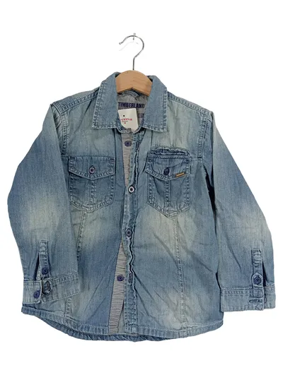 Timberland Jeanshemd Jungen Gr. 104 Denim Hemd Blau Langarm