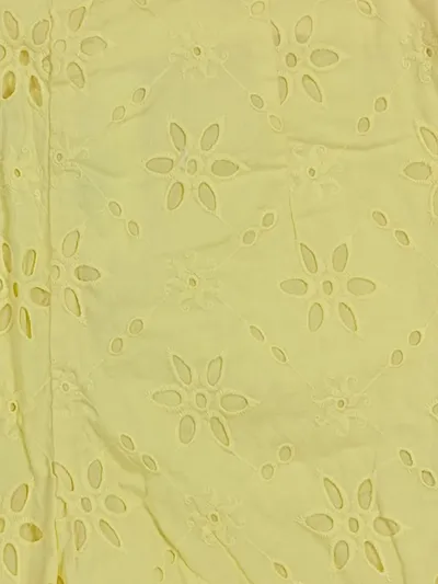 Miss Selfridge Damen Shorts Gelb Lochstickerei Rüschen Gr. 40/L Baumwolle