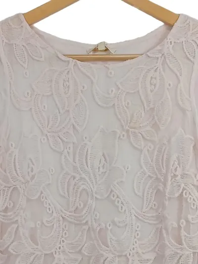 Ambra Damen Bluse Langarm Spitze Rosa Gr. 36/S Viskose Seide