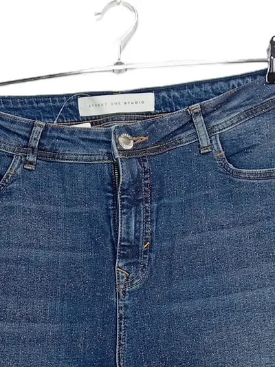 Street One Studio Damen Jeans Straight Leg Blau Gr. 34 W26 Stretch