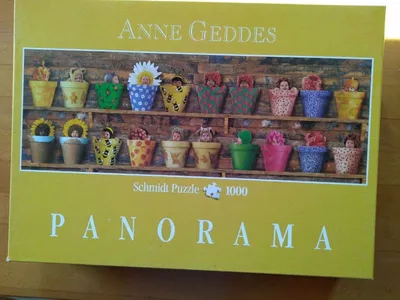 Anne Geddes Panorama Puzzle 1000 Teile Schmidt Babys Blumentöpfe