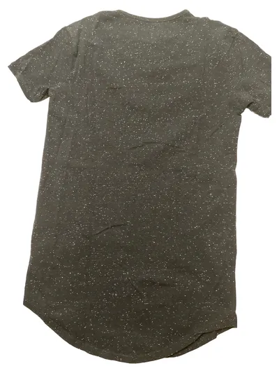 SikSilk Herren T-Shirt Gr. XS Blau Meliert Longline Streetwear Logo