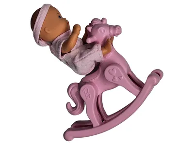 Barbie Baby Puppe Schaukelpferd Rosa Puppenhaus Zubehör Mattel