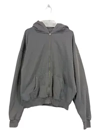 BUROCS Kapuzenpullover Herren M Grau Zip Hoodie Sweatjacke Baumwolle 1