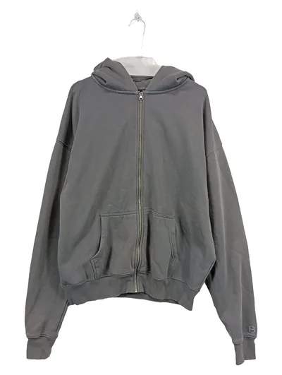 BUROCS Kapuzenpullover Herren M Grau Zip Hoodie Sweatjacke Baumwolle