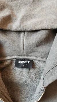 BUROCS Kapuzenpullover Herren M Grau Zip Hoodie Sweatjacke Baumwolle 3