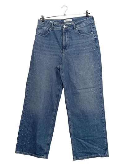 Street One Damen Jeans Wide Fit Loose Strass Gr. 34/42 Blau