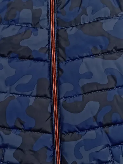 Palomino Kinder Steppweste 122 Blau Tarnmuster Outdoor Kapuze