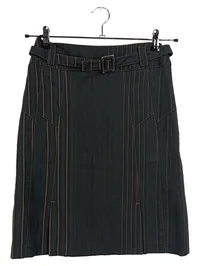 Apanage Damen Bleistiftrock Gr. 34 Schwarz Gestreift Business Gürtel 1