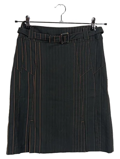 Apanage Damen Bleistiftrock Gr. 34 Schwarz Gestreift Business Gürtel