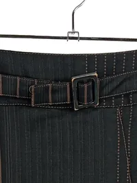 Apanage Damen Bleistiftrock Gr. 34 Schwarz Gestreift Business Gürtel 2