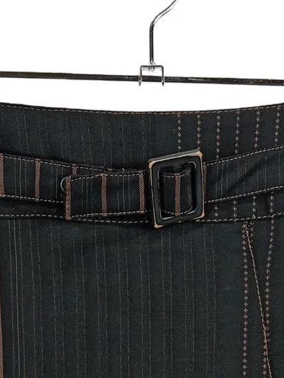 Apanage Damen Bleistiftrock Gr. 34 Schwarz Gestreift Business Gürtel