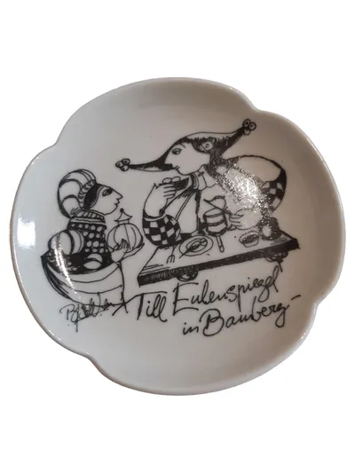 Rosenthal Sammelteller Till Eulenspiegel Bamberg Porzellan Weiß 13 cm