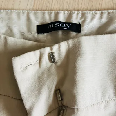 ORSAY Damen Stoffhose Beige Gr. 38 Elegant Business Baumwolle
