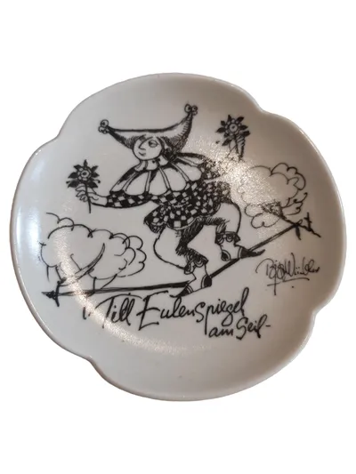 Rosenthal Till Eulenspiegel Wandteller Porzellan Vintage Sammler Weiß 13cm