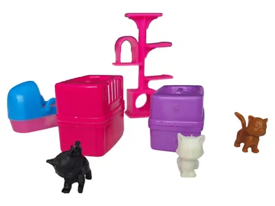 Barbie Katzen Zubehör Set Spielfiguren Komplett Kinder Katze Mehrfarbig