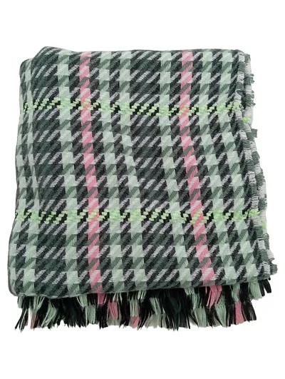 Street One Damen Schal kariert Fransen grün rosa grau 186x50 cm Polyester