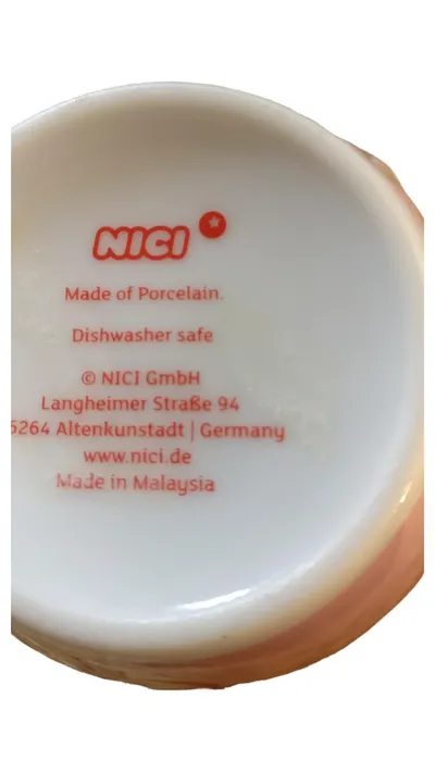 NICI Tasse You and Me Herz Porzellan Rosa Schriftzug 8 cm