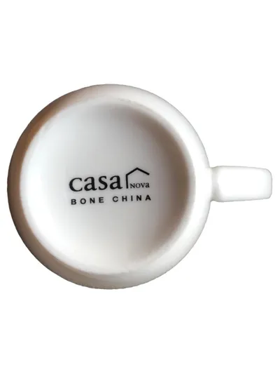 CASA NOVA Tasse Becher Porzellan Weiß 9cm Kaffeebecher Alltag Minimalistisch