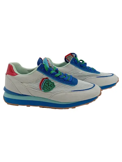 19V69 Italia Herren Sportschuhe Sneaker Leder Schnürung Gr. 44 Mehrfarbig