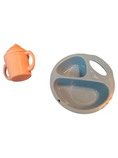 Simba Baby Puppen Zubehör Set Puppengeschirr Teller Becher Mehrfarbig