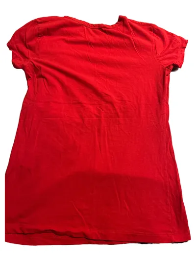 Love Moschino Damen T-Shirt Rot Logo-Print Gr. 36/S Baumwolle