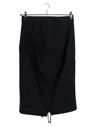 MADELEINE Bleistiftrock Damen Business Schwarz Gr. 38 M Viskose Raffungen Midi