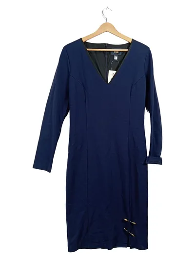 Cavalli Class Roberto Cavalli Damen Businesskleid Gr. 40/L Blau Langarm