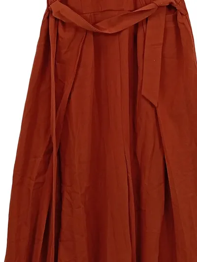 Simplee Damen Jumpsuit Overall Maxilänge V-Ausschnitt Orange Gr. 38/M Sommer