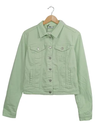 everme Damen Jeansjacke Gr. 36/S Mintgrün Baumwolle Casual