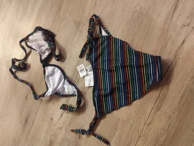 DOUBLE SPEED Damen Bikini Gestreift Bunt Mehrfarbig Gr. 44/46 NEU