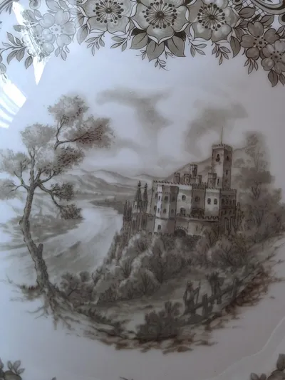 Seltmann Weiden Dekoschale Porzellan Schloss Florales Muster Mehrfarbig 13cm