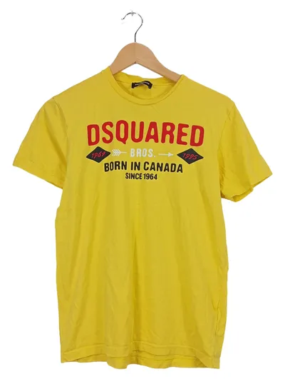 DSQUARED2 Kinder T-Shirt Gelb Born in Canada Logo Gr. 164/14Y