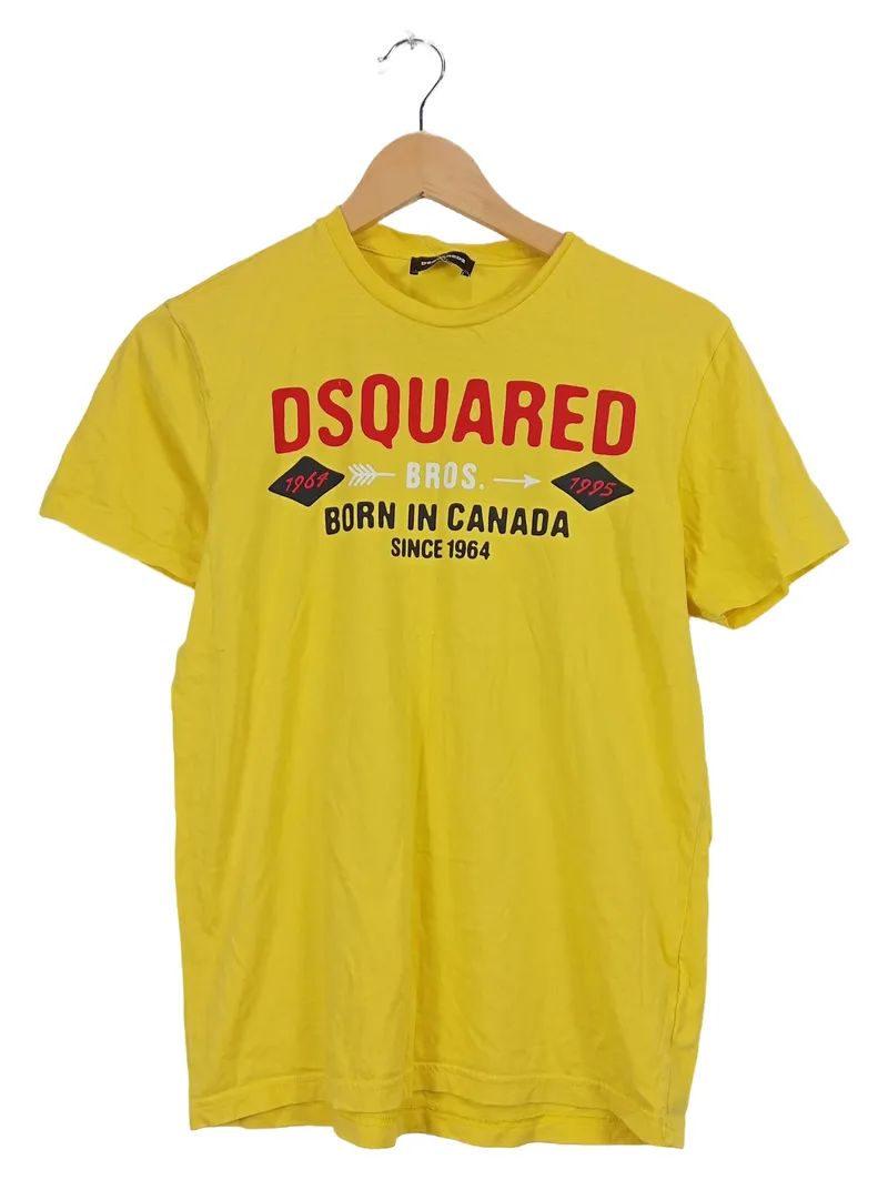 DSQUARED2 Kinder T-Shirt Gelb Born in Canada Logo Gr. 164/14Y 1