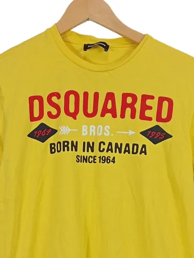 DSQUARED2 Kinder T-Shirt Gelb Born in Canada Logo Gr. 164/14Y