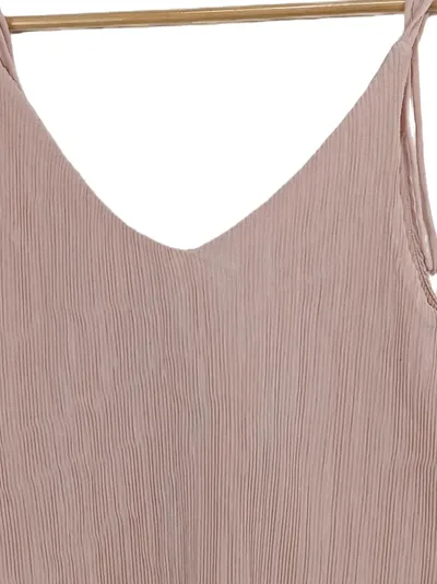 MANGO Damen Top Trägertop Rosa Gr. XS/34 Plissee Casual
