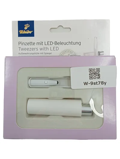 Tchibo Pinzette mit LED-Beleuchtung inkl. Aufbewahrungshülle Spiegel Weiß