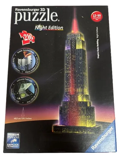 Ravensburger 3D Puzzle Empire State Building Night Edition 216 Teile LED