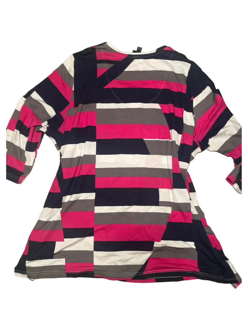 Ulla Popken Damen Langarmshirt Gr. 50/52 Mehrfarbig Geometrisch Viskose 2