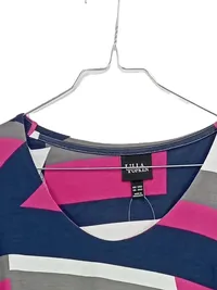 Ulla Popken Damen Langarmshirt Gr. 50/52 Mehrfarbig Geometrisch Viskose 5