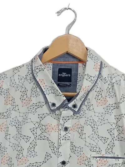 Engbers Herren Freizeithemd Regular Fit Gr. 46/S Grafisches Muster