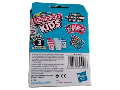 Hasbro Gaming Monopoly Kids Kartenspiel Familienspiel Gesellschaftsspiel