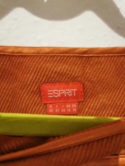 Esprit Cordrock Damen Gr. 40/L Orange Baumwolle A-Linie Casual
