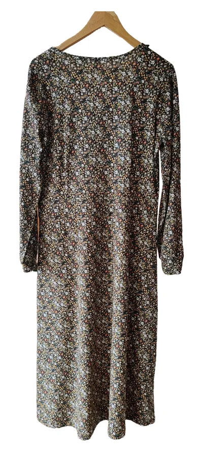 Tranquillo Damen Jerseykleid Blumenmuster Gr. 40/L Langarm Baumwolle